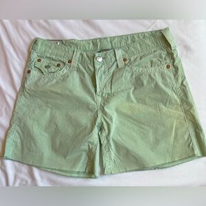 True Religion Light Green Women's Cargo Shorts